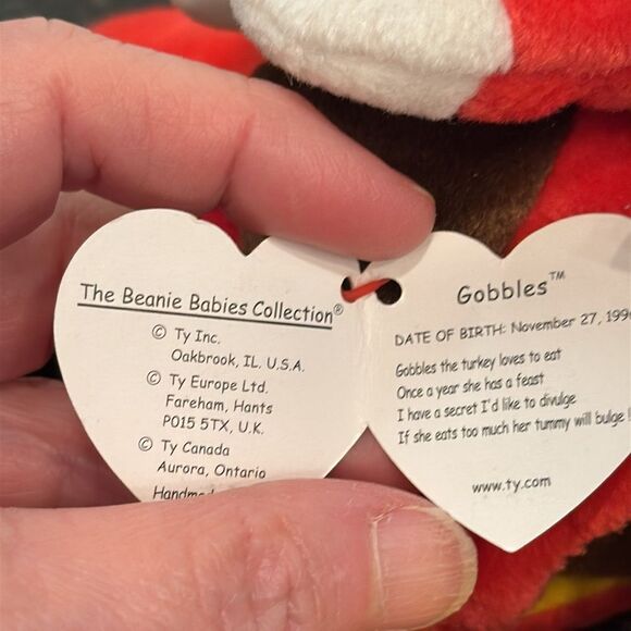 Ty Vintage Gobbles the Turkey - Retired Beanie Baby. With Tags. Size 9” - Picture 10 of 10